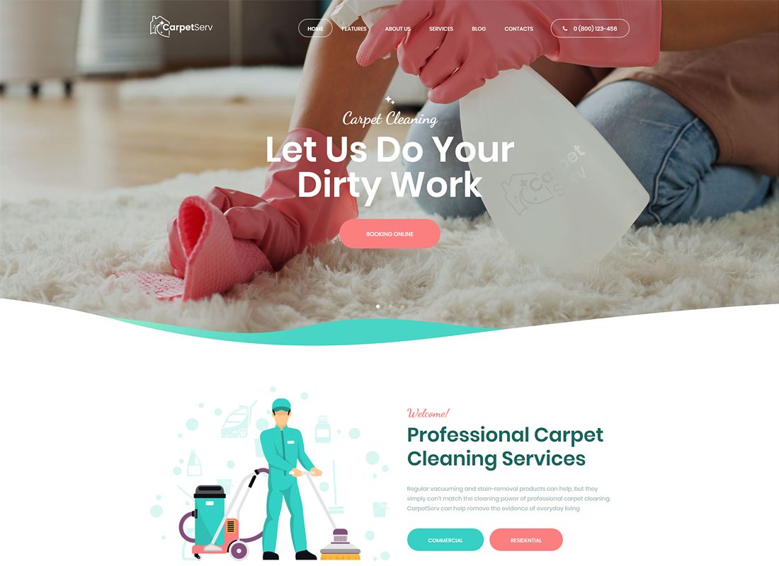 CarpetServ - 清洁公司和清洁服务 WordPress 主题