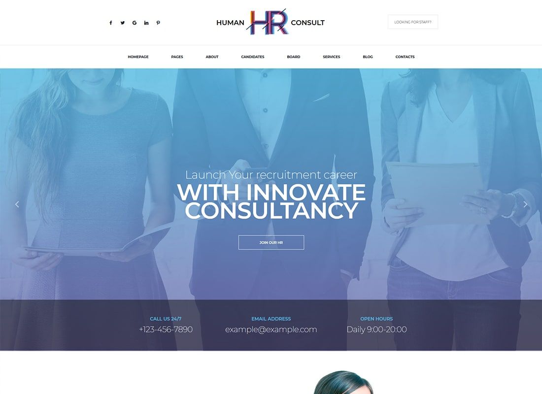 HR Human Consult - 人力资源和招聘 WordPress 主题