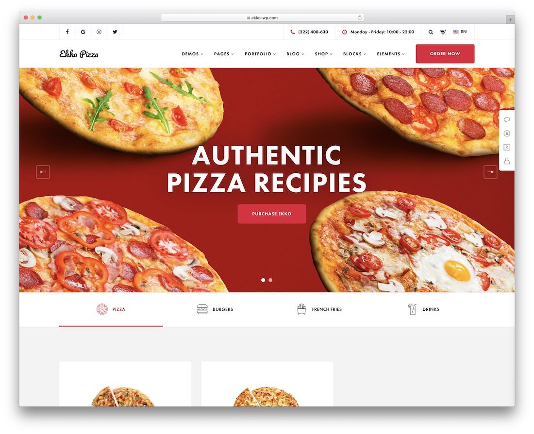 ekko pizza house motyw wordpress