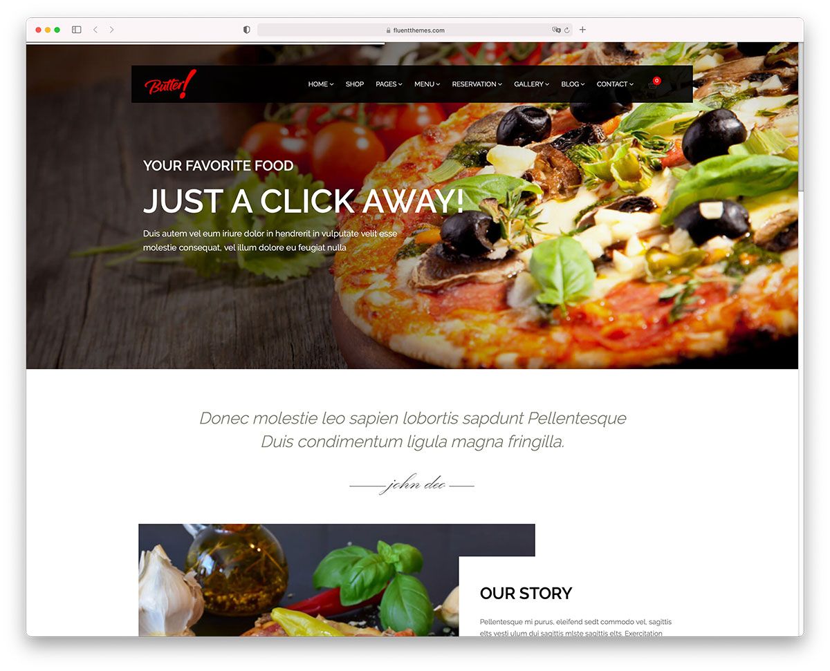 Pizza maślana motyw WordPress