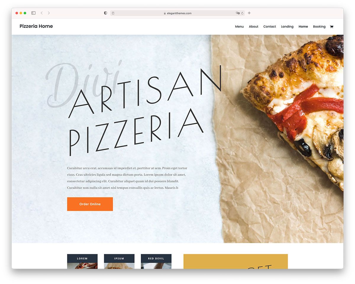 Motyw WordPress pizzeria divi