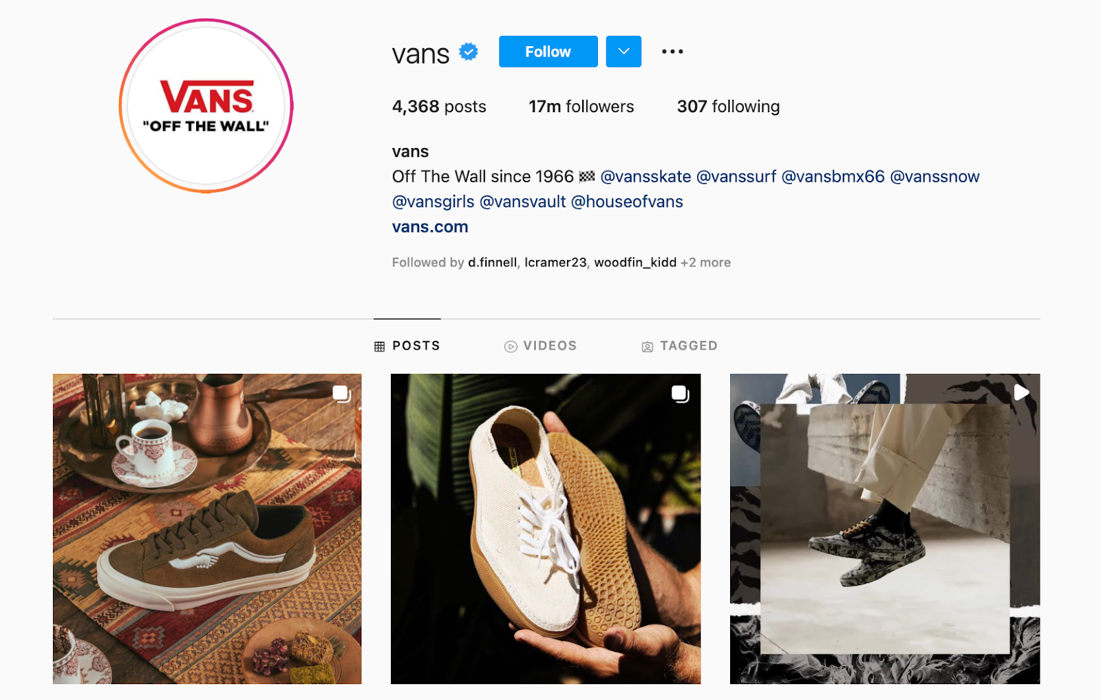 Najlepsze marki na Instagramie: Vans