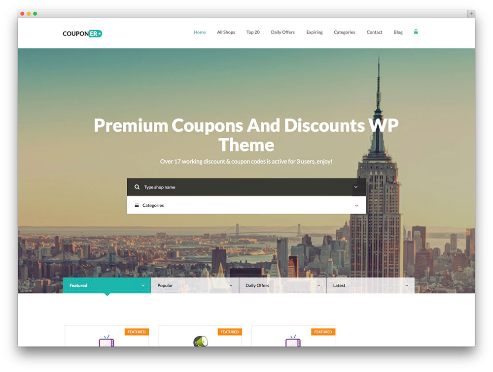 クーポン提供者のWordPressテーマ