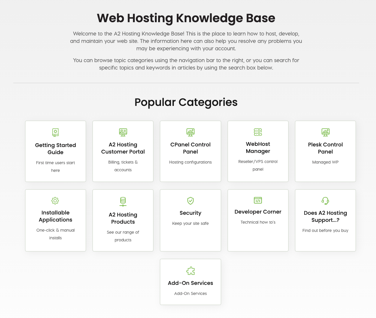 A2 Base di conoscenza dell'hosting