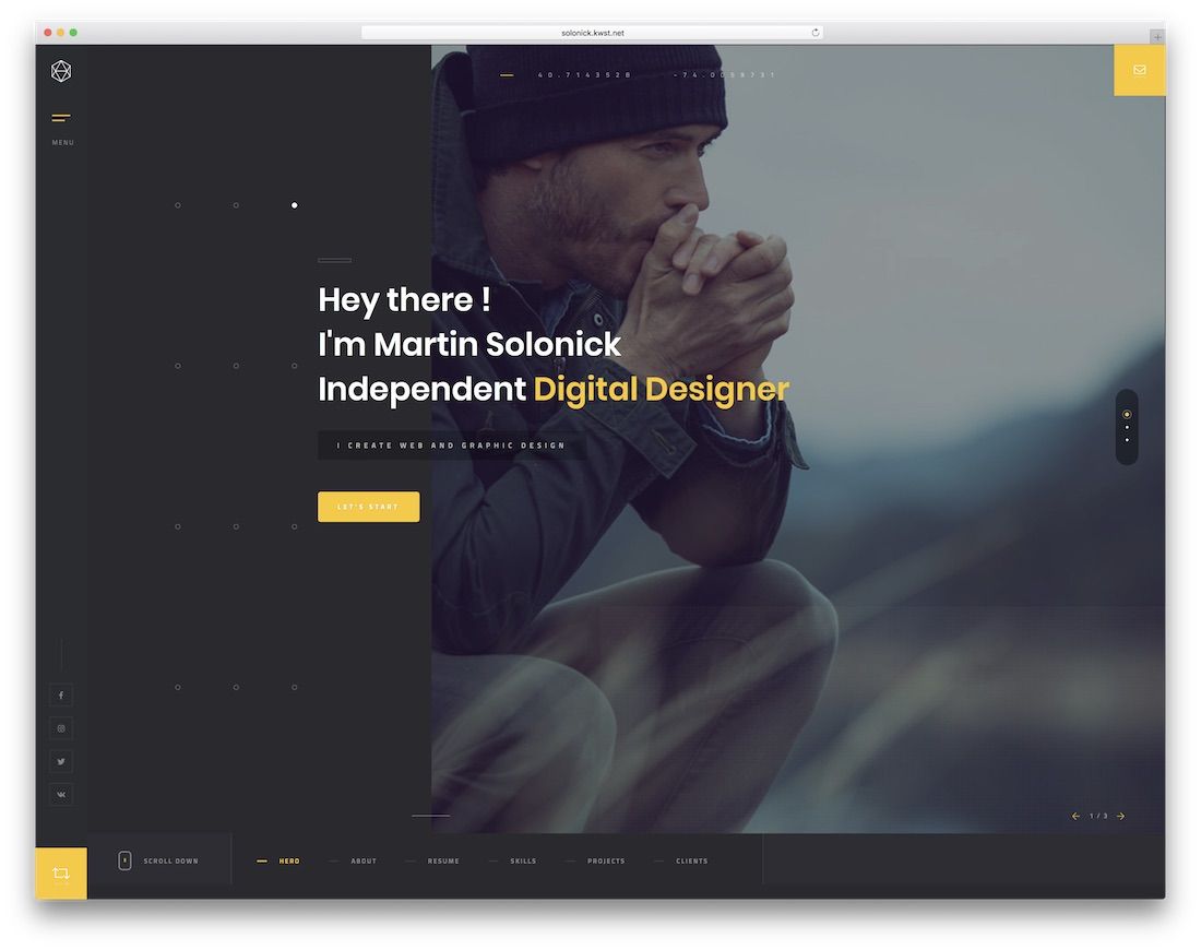 solonick bootstrap modello di sito web personale