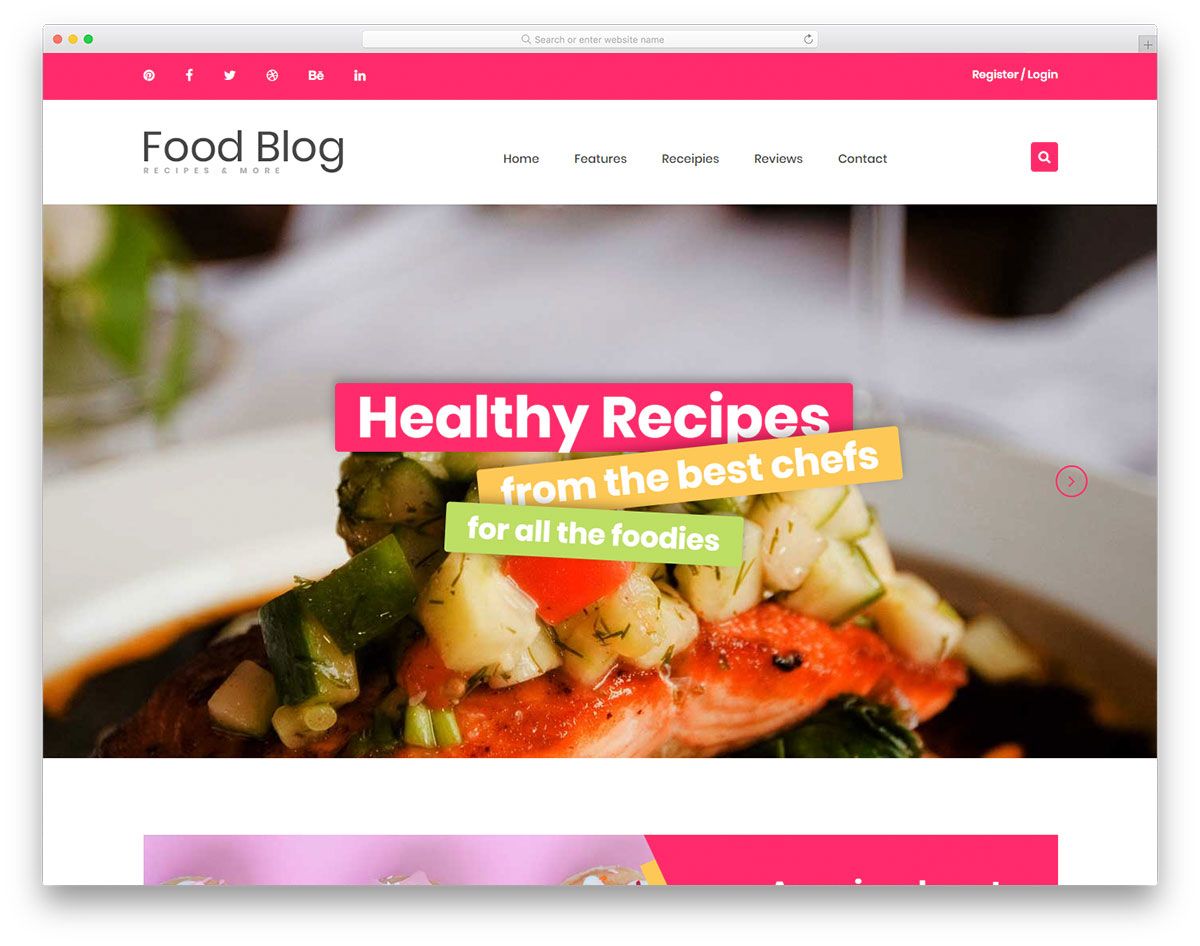 نموذج free foodblog