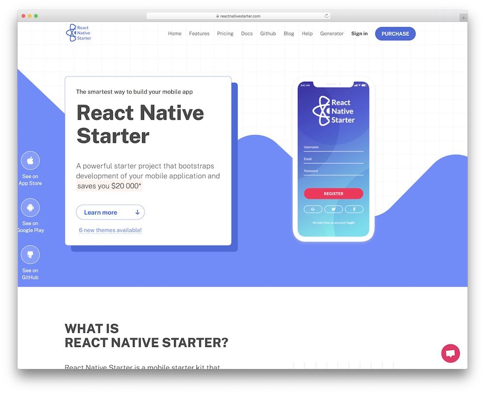 react native starter ตอบสนองเทมเพลตเนทีฟ