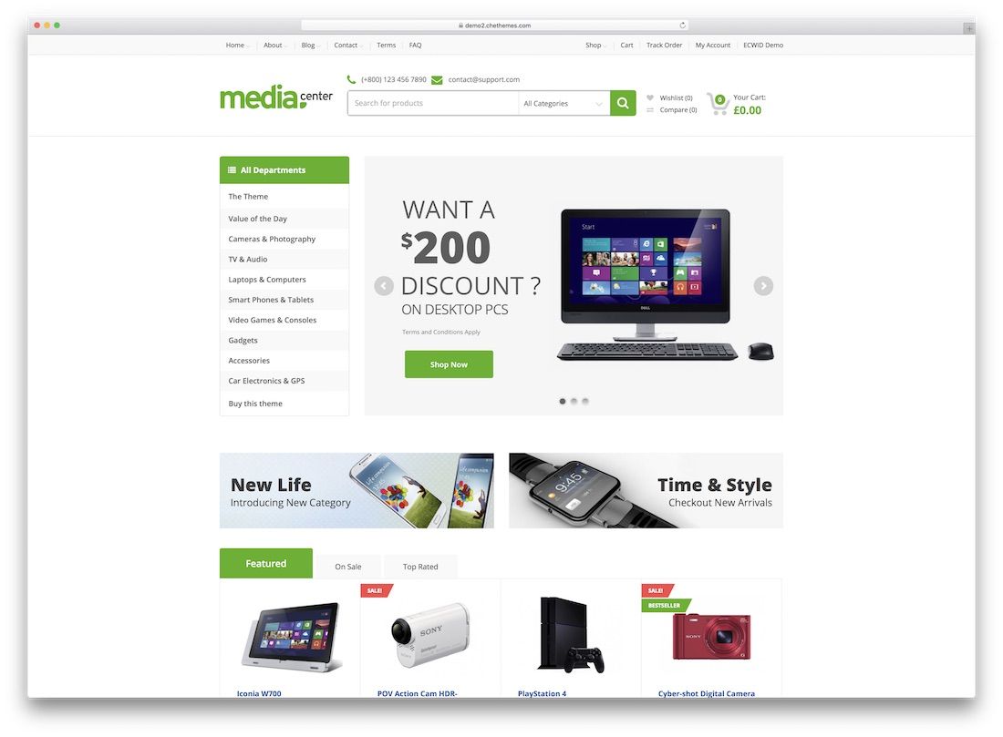 ธีม Mediacenter ecwid