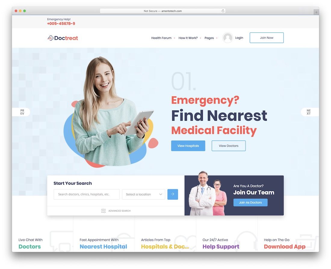 tema wordpress della directory doctreat