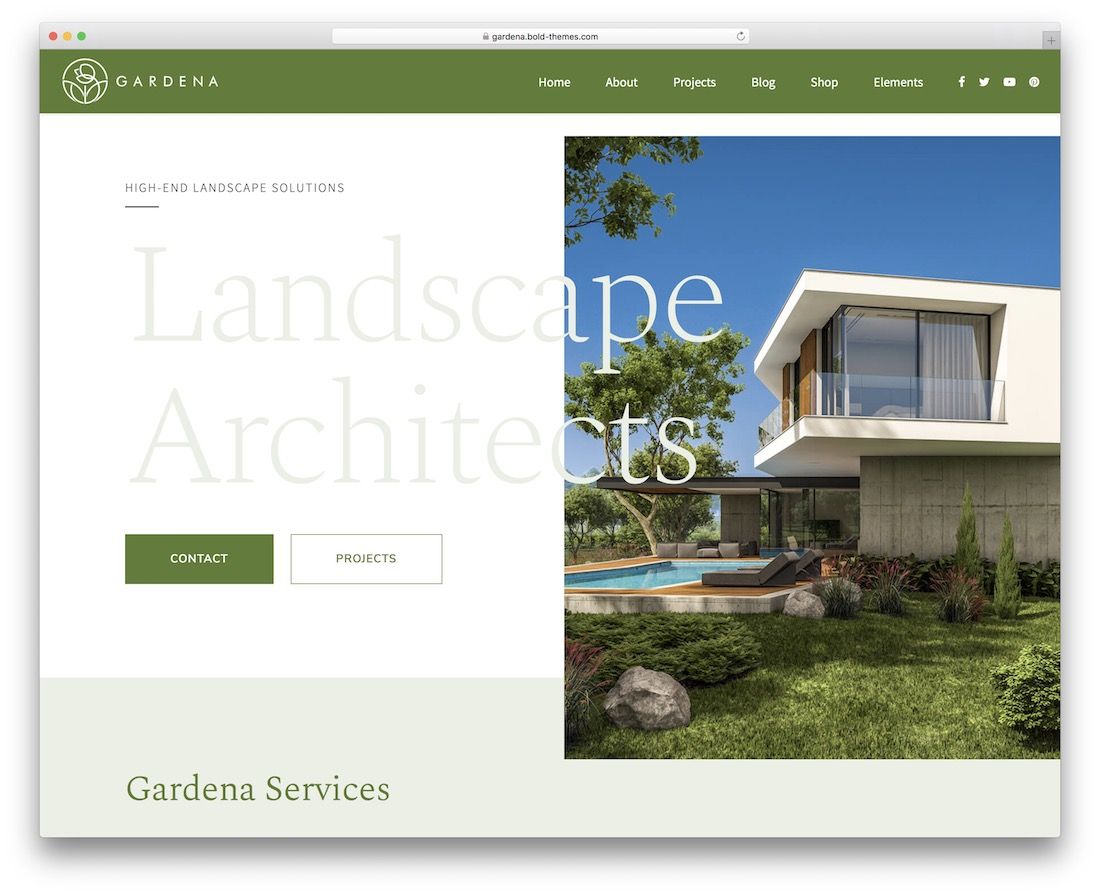 modello di sito web paesaggistico gardena