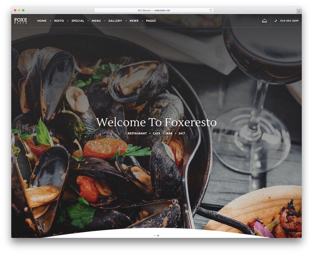 modèle de site Web de restauration foxeresto