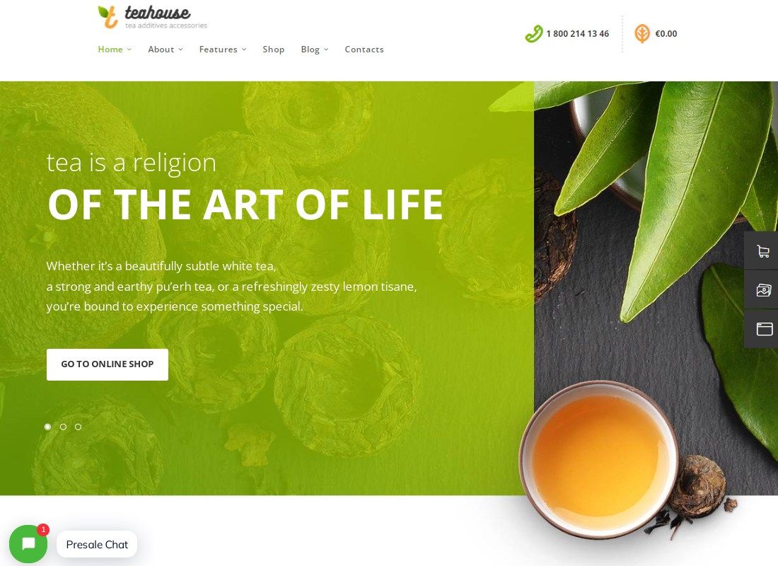 โรงน้ำชา | ร้านชา และ ร้านกาแฟ WordPress Theme