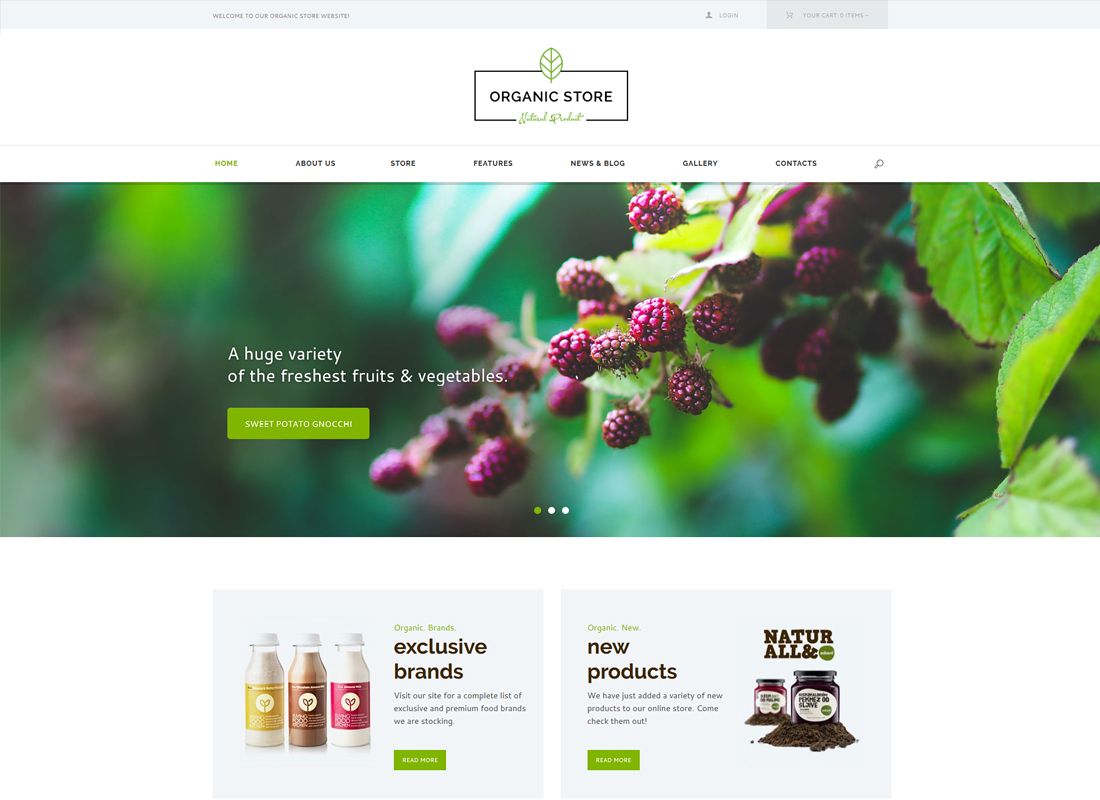 ร้านออร์แกนิค | Eco Products Shop WordPress Theme + RTL