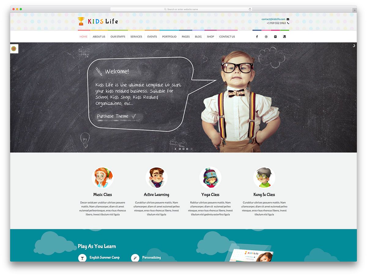 Kidslife-creative-children-website-template