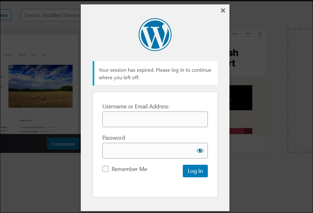 เซสชั่น WordPress ที่หมดอายุต้องเข้าสู่ระบบอีกครั้ง