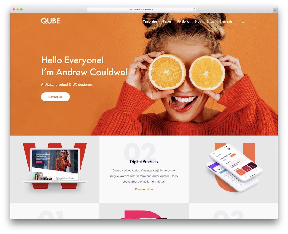 qube 美麗的 wordpress 主題