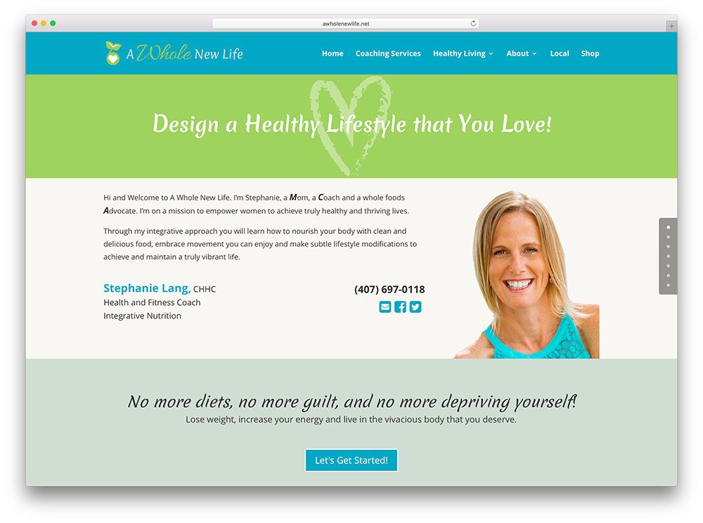 awholenewlife-healthy-lifestyle-website-auf-divi