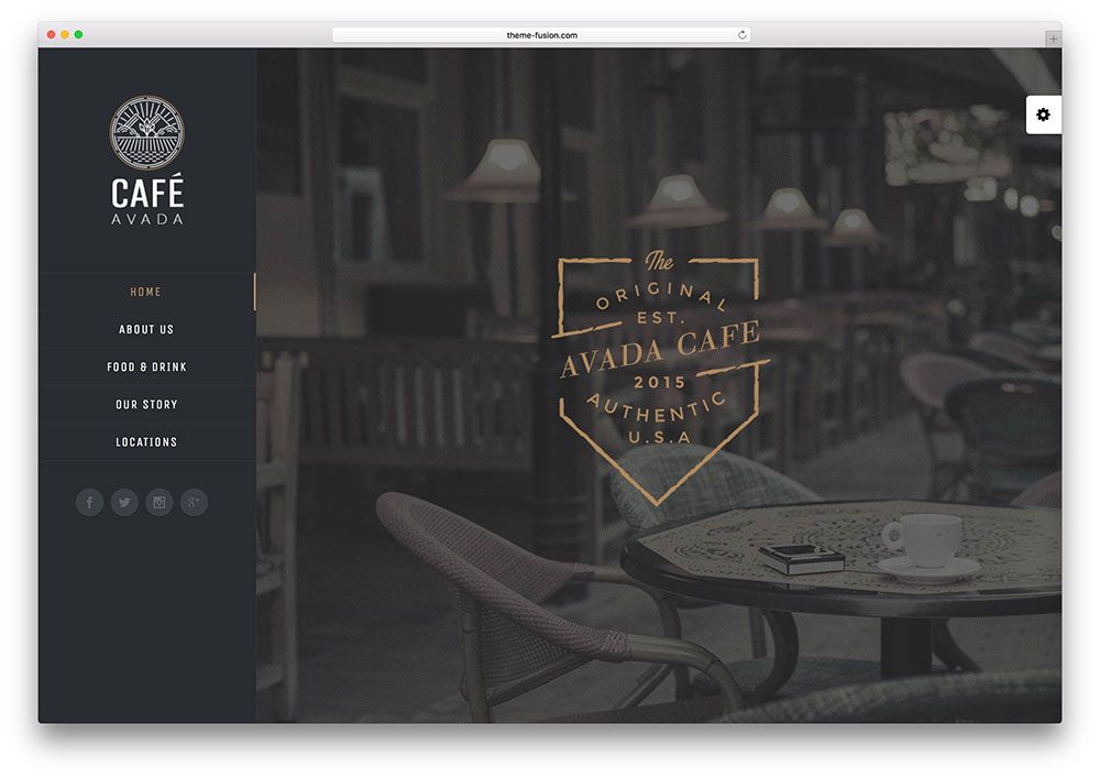 Avada - lokales Café WordPress-Theme