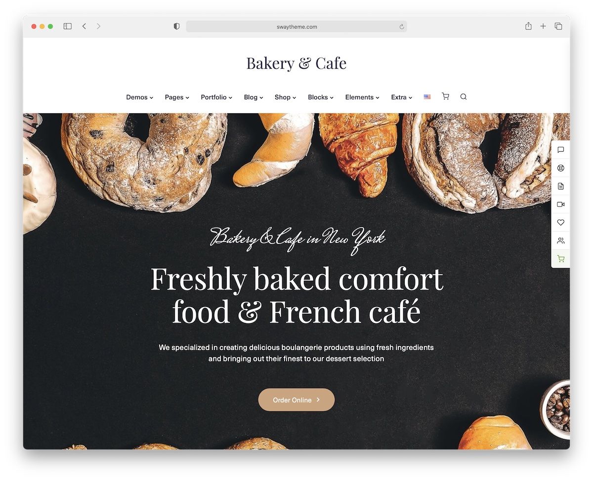 thème wordpress sway pour les boulangeries