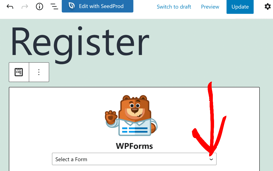 Ferramenta de incorporação do WPforms