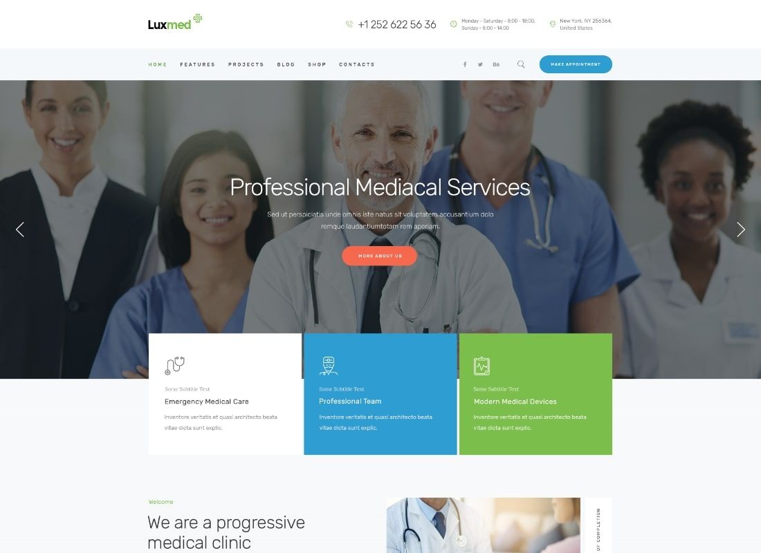 LuxMed | Tema de WordPress para medicina y salud