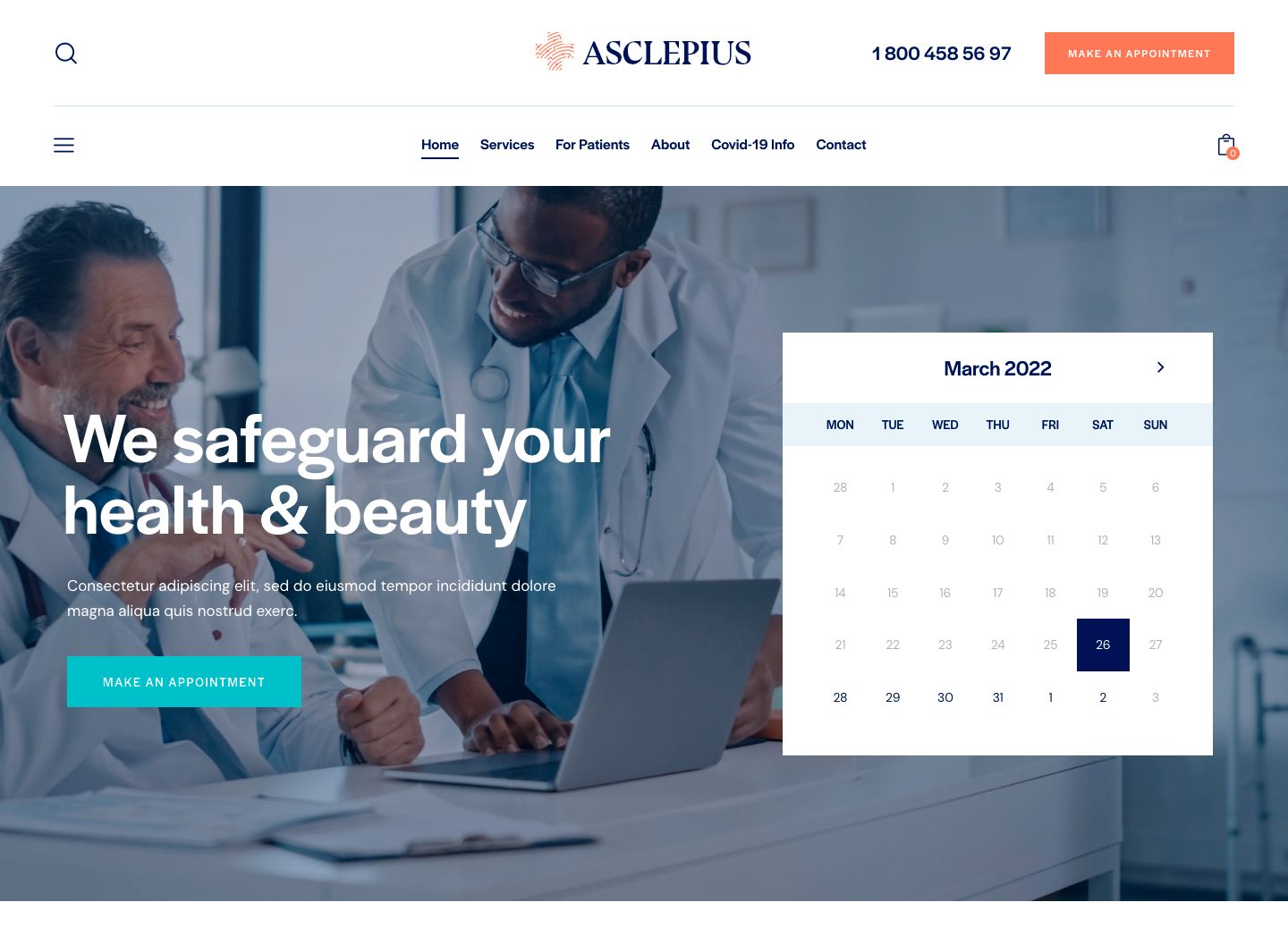 Asclepius - Doctor, Medical & Healthcare Tema WordPress