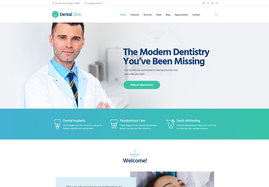 Clínica Dental| Tema de WordPress para clínica dental, medicina y salud