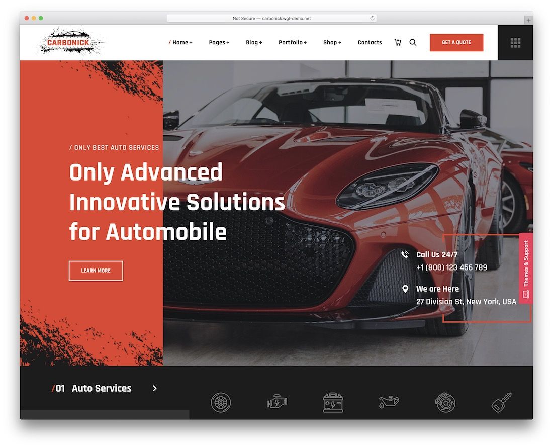 tema wordpress del servizio automobilistico carbonick