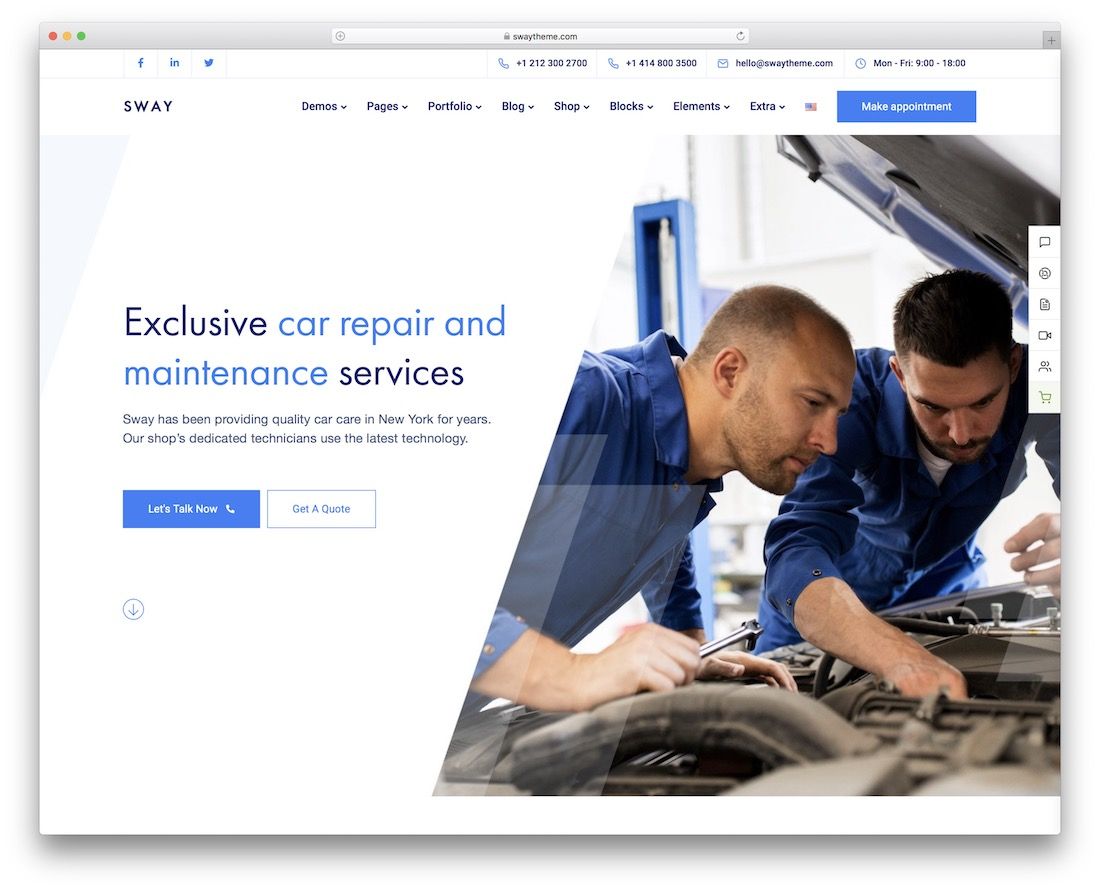 Sway Auto-Service-WordPress-Theme