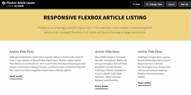 Flexbox 文章布局