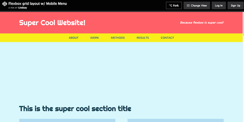 เลย์เอาต์ Flexbox Grid พร้อมเมนูมือถือ