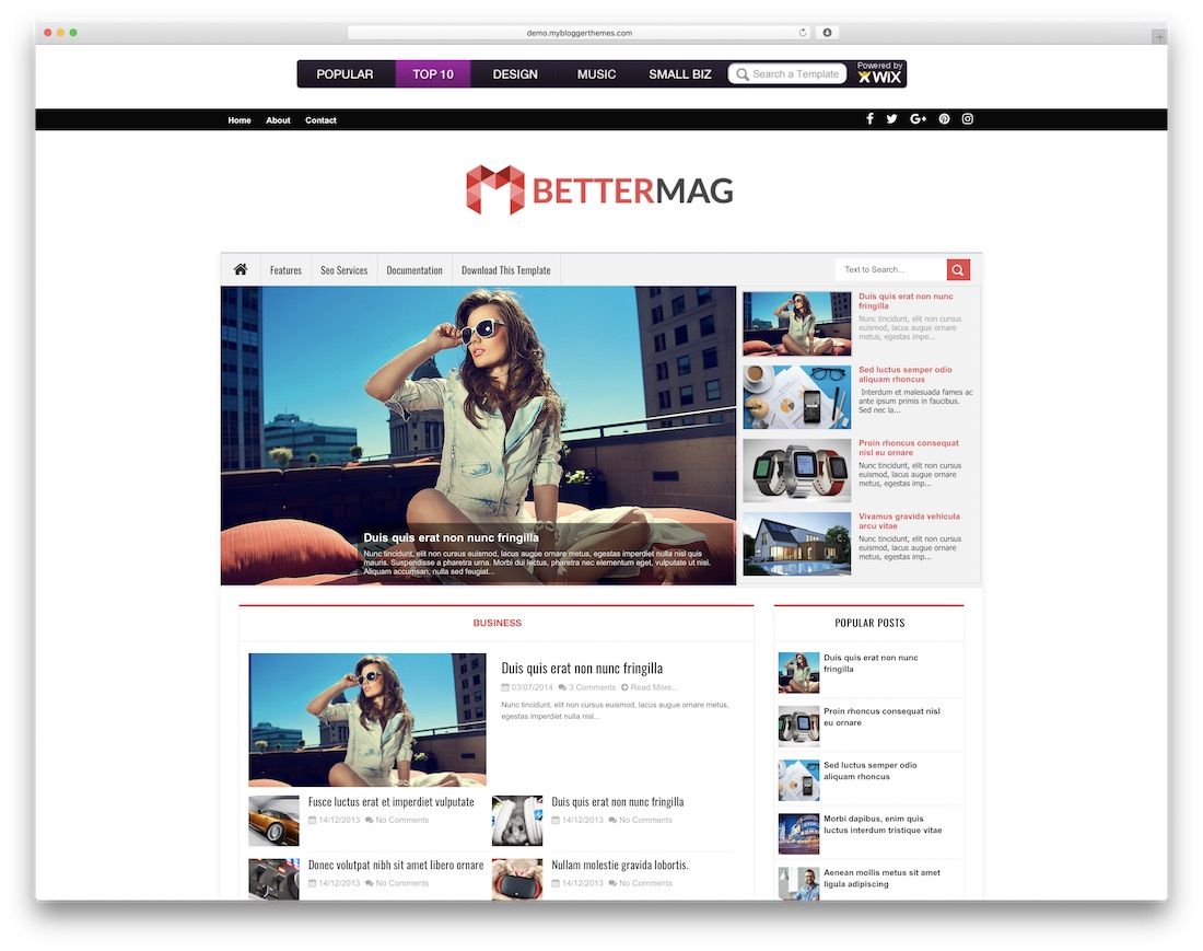 modello di blogger gratuito migliore mag