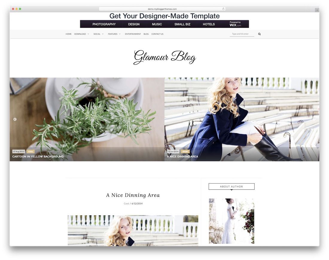 modello di blogger gratuito glamour