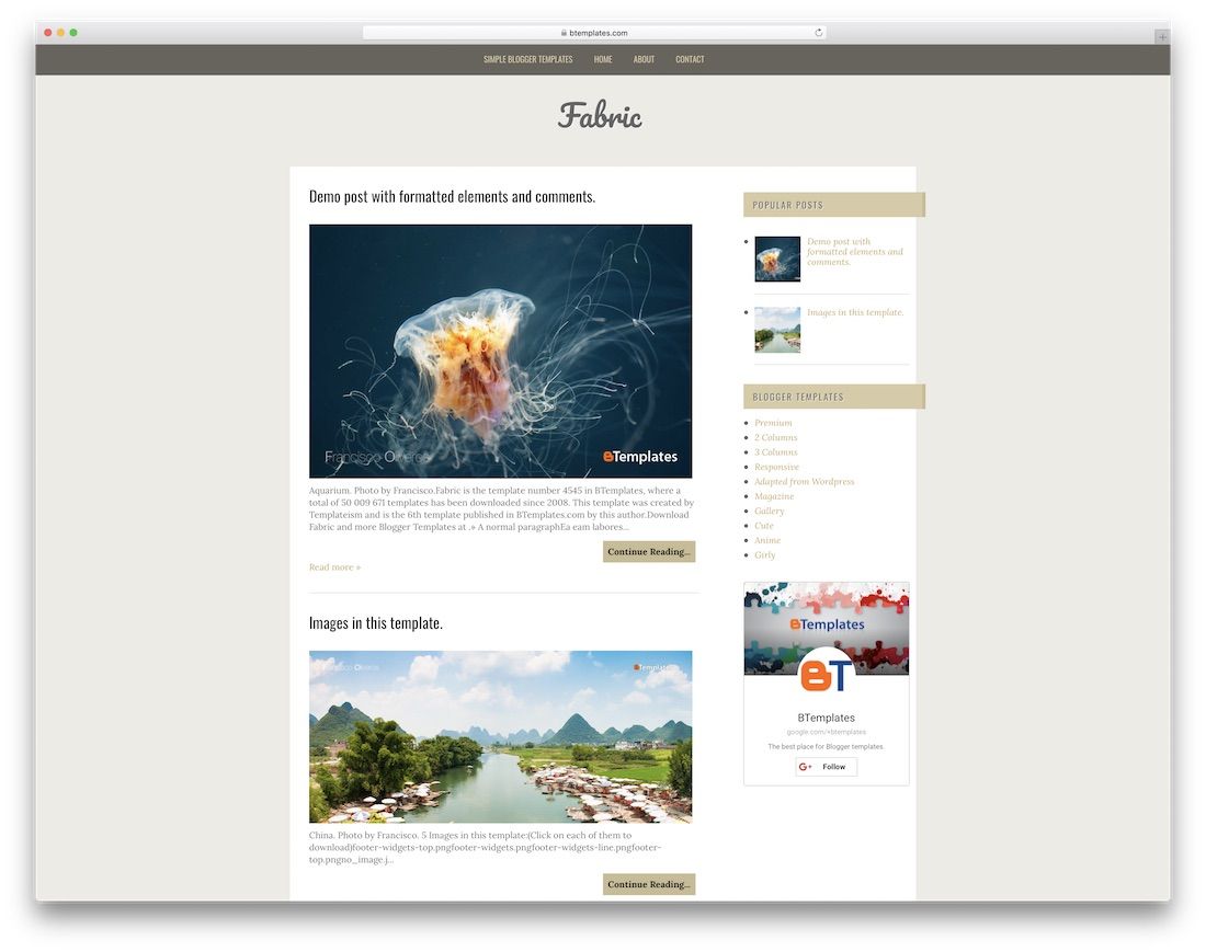 template blogger bebas kain