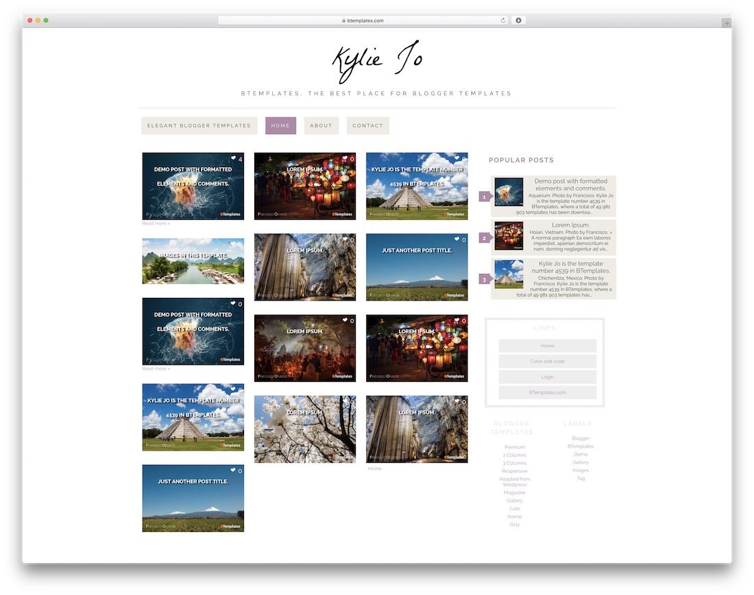 template blogger gratis kylie jo