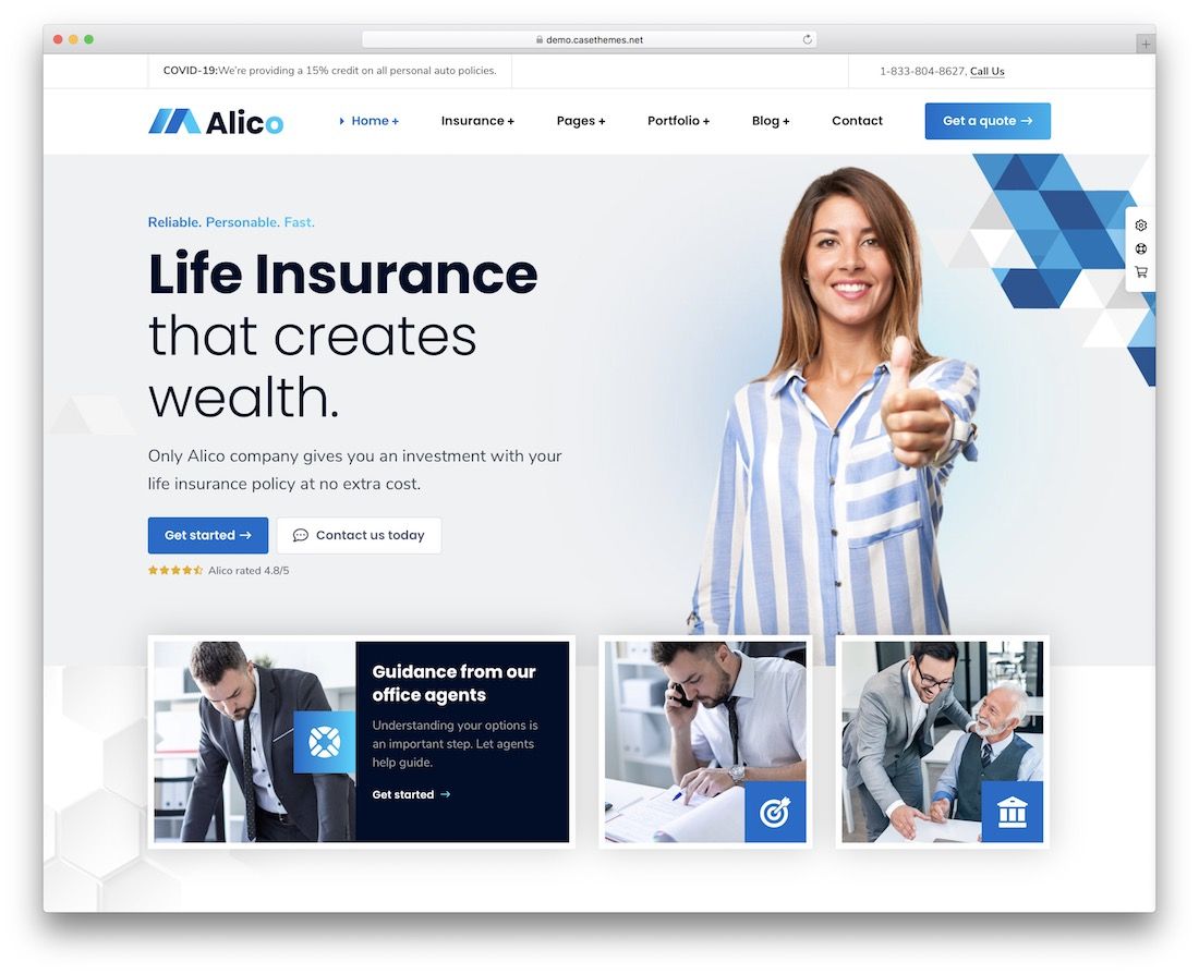 thème d'assurance wordpress alico