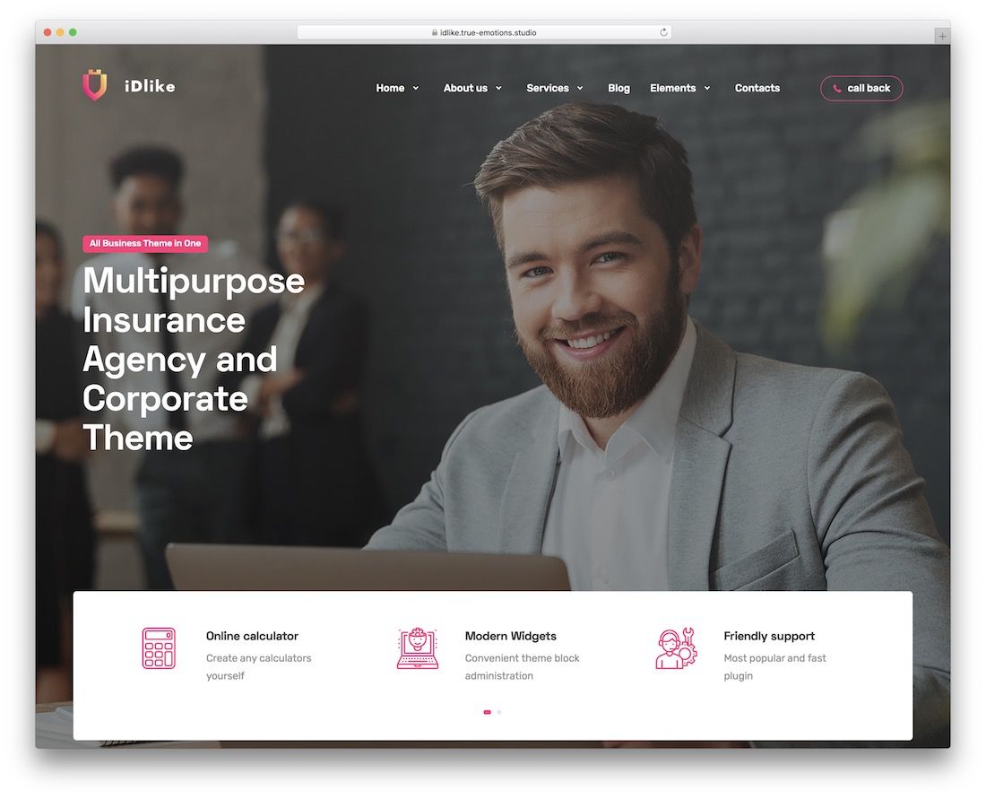 idlike Versicherungs-WordPress-Theme