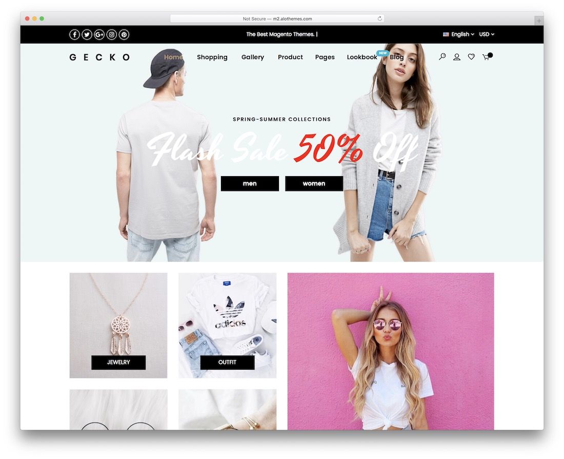 tema de moda gecko magento