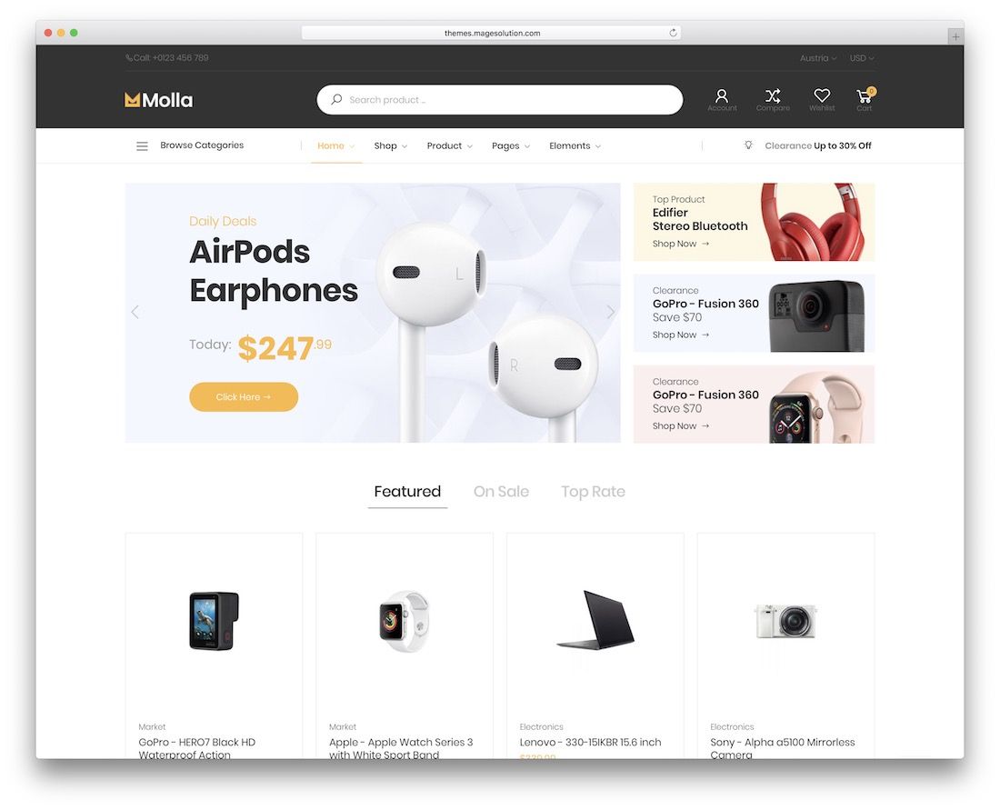 tema de tecnologia molla magento