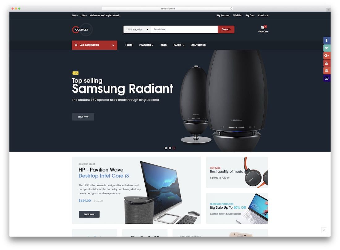 tema complejo de tecnología magento