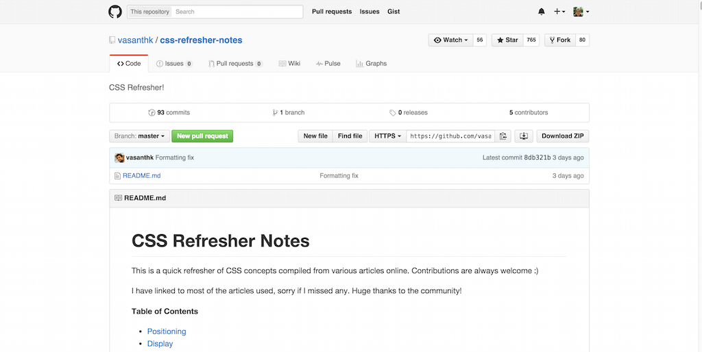 vasanthk note de reîmprospătare CSS Reîmprospătare CSS