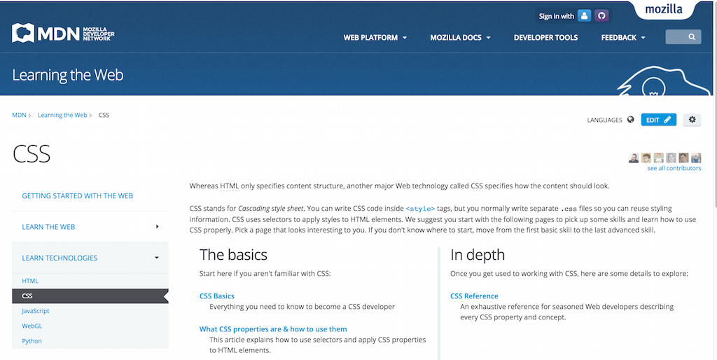 CSS Learning the Web MDN