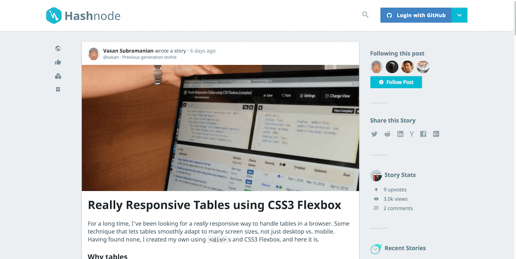 Tabele cu adevărat receptive folosind CSS3 Flexbox Hashnode