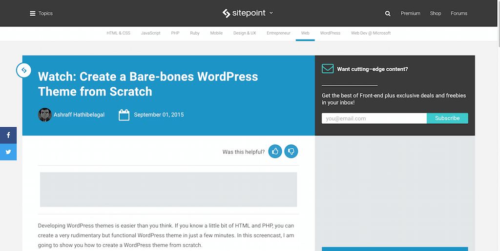 Creați o temă WordPress Bare-bones de la zero