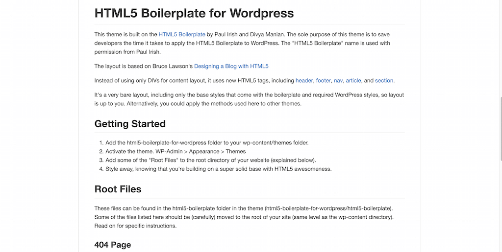 zencoder html5 boilerplate pentru wordpress.