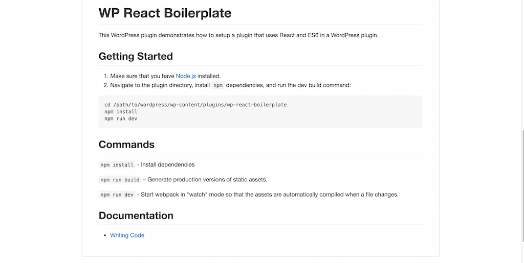 gcorne wp react boilerplate Începeți să utilizați React într-un plugin WordPress