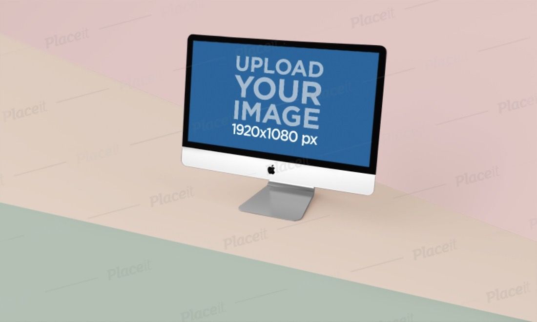 三种不同颜色表面上的 imac 模型