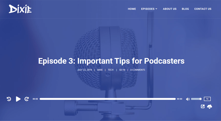 Dixie 最佳播客 WordPress 主題和模板