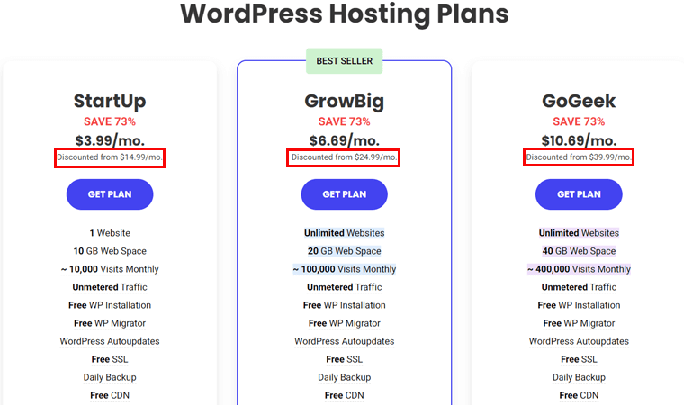 SiteGroundWordPressホスティングプラン