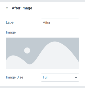 Section « Après l'image » dans l'onglet Contenu du widget de comparaison d'images